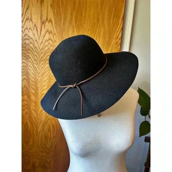 Phenix Round Crown Floppy Wool & Leather Hat - Picture 3 of 5